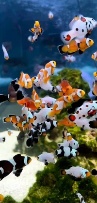 Decorate your phone background with this stunning clown fish live wallpaper