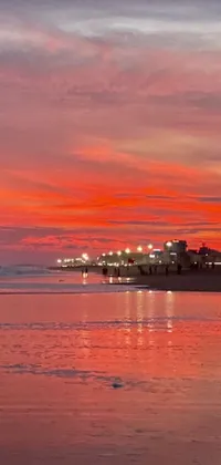 This live wallpaper showcases a serene New Jersey shoreline at dusk