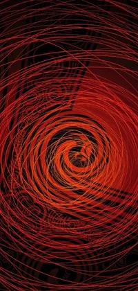 This phone live wallpaper boasts a striking red swirl against black