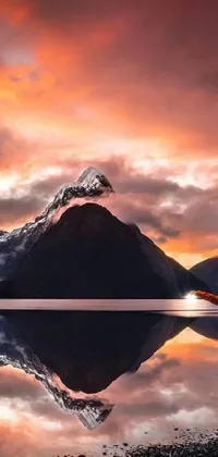 Water Orange Mountain Live Wallpaper