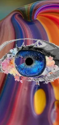 This live phone wallpaper is a compelling digital painting that features a stunning close-up of an eye