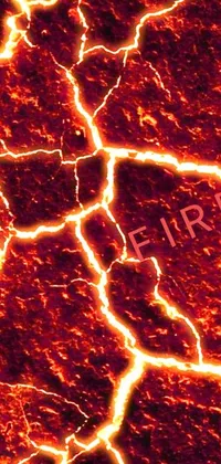 This fiery phone live wallpaper features a close-up of a crackling fire with electrifying lightning bolts shooting out of it