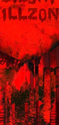This red-themed phone live wallpaper is an eye-catching artwork featuring a cave reflecting in a lava lake