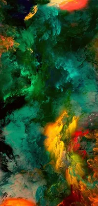 This live wallpaper features a stunning digital painting with vibrant colors and an abstract 3D aesthetic