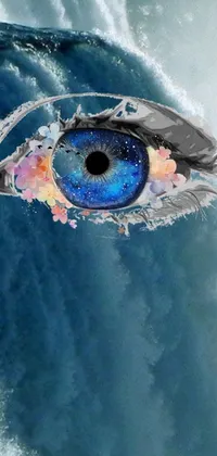 Looking for an exotic and surreal live phone wallpaper? Check out this masterpiece by Lucia Peka! A mesmerizing close-up of an eye with an enchanting wave spiraling around it! With the stunning surreal Waiizi flowers and dreamy Picsart design, this artwork is an impressive embodiment of surrealism – blurring the lines between reality and fantasy! Imagine exploring the vast and infinite sky while indulging in the surreal world of wonders