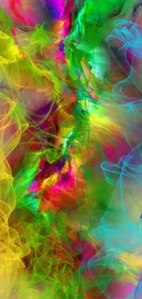 Looking for a stunning live wallpaper that adds a burst of color and energy to your phone's homescreen? Look no further than this vibrant abstract painting! Featuring neon smoke and fractal sunlight set against a white background, this digital masterpiece is inspired by the beauty of natural phenomena and the bold colors of alcohol inks