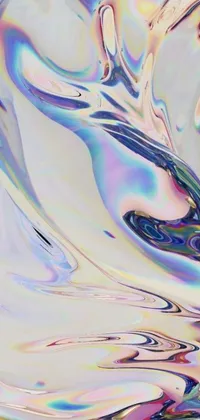 This live wallpaper showcases a smartphone close-up with a dazzling generative art design in the background