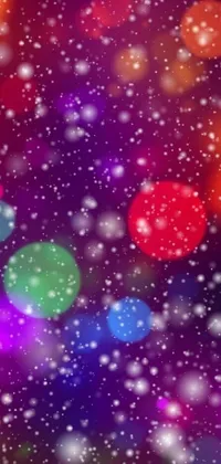 This live wallpaper is a colorful digital art creation with a snow theme