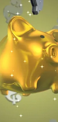 Add some fun and flair to your phone's home screen with this Golden Piggy Bank live wallpaper