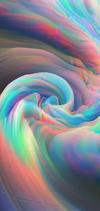 Looking for a stunning phone live wallpaper? Look no further than this computer-generated image of a colorful swirl! The digital painting is reminiscent of Tumblr's popular aesthetic, featuring vibrant hues and intricate patterns