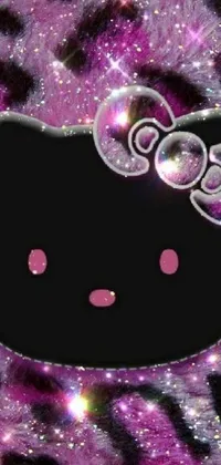 This phone live wallpaper features an adorable depiction of Hello Kitty in a cosmic, vibrant world
