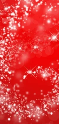 Get lost in the stunning beauty of this striking phone wallpaper featuring a red and sparkly background with a mesmerizing digital art design