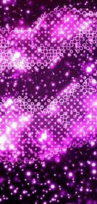 This digital art live wallpaper features a purple lipstick on a sleek black background, complemented by glowing chains and a pink backdrop