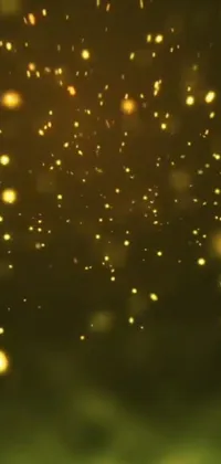 This live wallpaper features a stunning display of yellow fireflies flying gracefully through the air