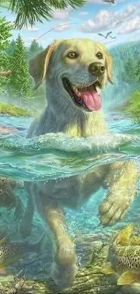 Water Plant Dog Live Wallpaper