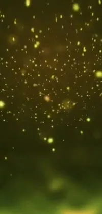 Let your phone screen come alive with this captivating live wallpaper featuring a swarm of yellow fireflies floating through the air