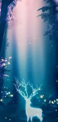 Experience the magical realism of a bewitching forest with this enchanting phone live wallpaper
