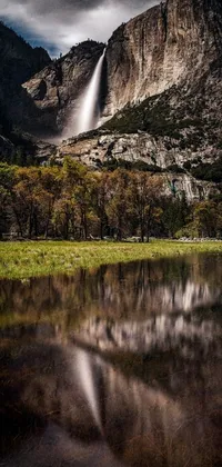 Transform your phone screen into a calming oasis of nature with this live wallpaper featuring a majestic waterfall in Yosemite Valley