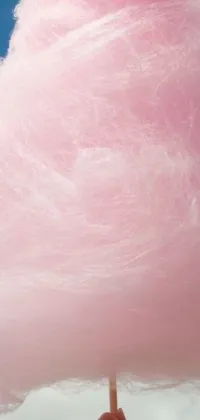 This phone live wallpaper captures the playful sweetness of pink cotton candy floss