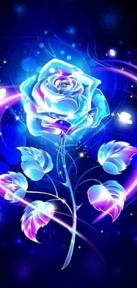 Looking for a captivating and enchanting live wallpaper for your phone? This digital artwork features a beautiful glowing rose in the dark - perfect for adding a touch of magic to your everyday life