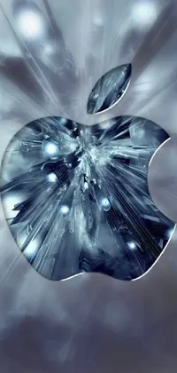 This phone live wallpaper showcases a close-up of the famous apple logo against a blurry background that adds depth to its design
