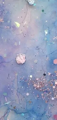 This live phone wallpaper is a stunning close-up of a painting with confetti sprinkles against a magical fairy background