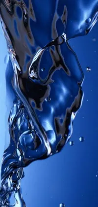 This digital live wallpaper features an exquisite, high-definition rendering of flowing water against a clear sky backdrop