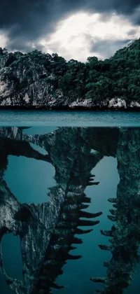 This live wallpaper showcases a majestic horse standing atop a body of water, with a surreal misty landscape