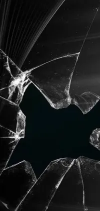 This stunning live wallpaper features a striking black and white photo of a broken window, enhanced with digital art for a modern and stylish finish