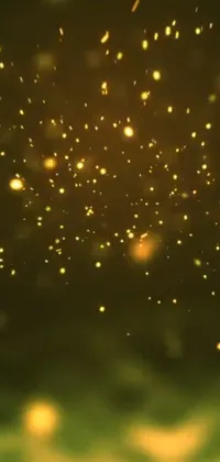 This live wallpaper showcases a swarm of yellow fireflies soaring across the screen in a breathtaking display
