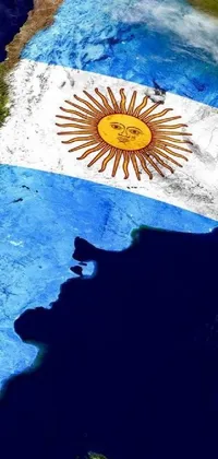 Looking for a captivating live wallpaper for your phone? Check out this stunning creation featuring the flag of Argentina painted on the Earth with a powerful tornado swirling in the background