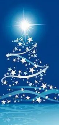 Looking for a beautiful and festive live wallpaper for your phone? Check out this stunning blue Christmas tree design with sparkling stars! It's a perfect way to add some holiday cheer to your device's home screen