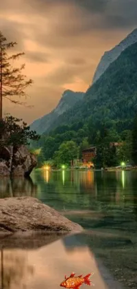 This live wallpaper showcases a beautiful and spectacular dusk in Slovenia's natural landscape