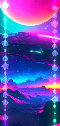 Retrowave City & Moon, Live Wallpaper [1920 x 1080]