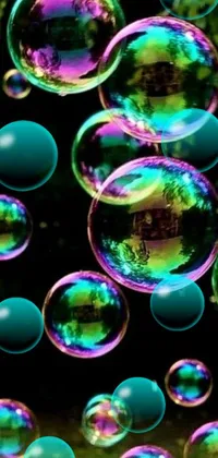 This phone live wallpaper showcases a mesmerizing scene of floating bubbles that evoke a dreamlike sensation