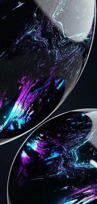 This phone live wallpaper features a stunning digital art piece of two glass plates resting on a table