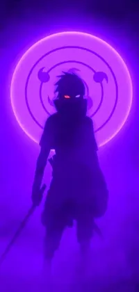This vibrant live wallpaper is a must for any anime and pop culture fans! The stunning artwork depicts a heroic figure wielding a sword, standing in front of a mesmerizing purple light
