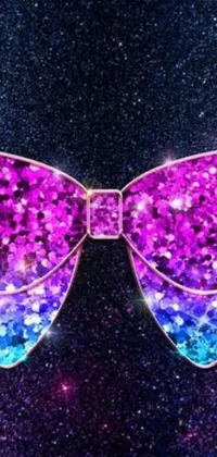 Looking for a vibrant, magical girl-inspired live wallpaper for your phone? Check out this digital rendering of glittered glasses in shades of purple and blue! Spoiler alert: if Sailor Moon is your favorite anime series ever, you're going to love this! The wallpaper is decorated with anime-style stars for a glamorous and dreamy effect