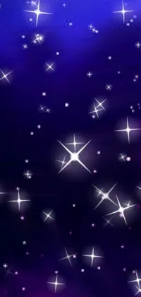 This live wallpaper features a mesmerizing night sky full of twinkling stars set against a dark purple background