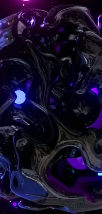 Get mesmerized by this purple and black digital art live wallpaper designed by Android Jones