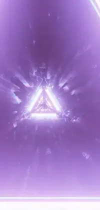 Introducing a stunning phone live wallpaper featuring an iridescent triangle set against a purple background