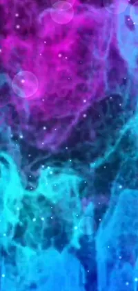 Transform your phone screen into a mystical wonderland with this animated wallpaper of a purple and blue nebula with sparkling stars