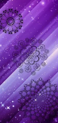 Enjoy a stunning live wallpaper featuring a purple background with snowflakes and stars