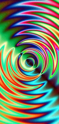 Adorn your phone screen with a dynamic and visually stunning live wallpaper featuring abstract illusionism and colorful swirly magic ripples