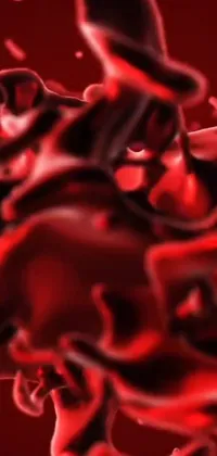 This phone live wallpaper features a stunning close up of blood on a red background