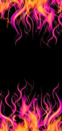 This phone live wallpaper features a close-up view of flames depicted in digital art with a Tumblr-inspired aesthetic