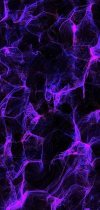 Looking for an eye-catching and dynamic wallpaper for your phone? Check out this unique and exciting live wallpaper featuring a vibrant purple and black background inspired by fractal patterns and virtual networks