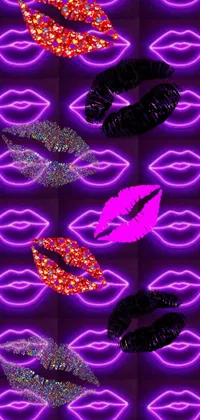 This electrifying live phone wallpaper features a stack of vibrant lipsticks, depicted in a bold pop art style against a black backdrop