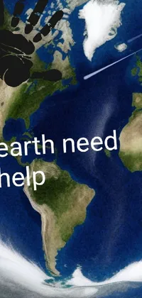 This phone live wallpaper showcases a striking image of Earth calling for help