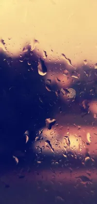 This phone live wallpaper features a close-up of a window on a rainy day, making for a calming and serene look for your device